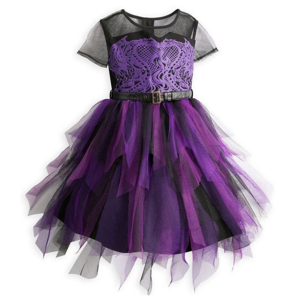 Disney Store Descendants 2 Mal Purple Tutu Dress Costume Girl Size 7/8 NEW